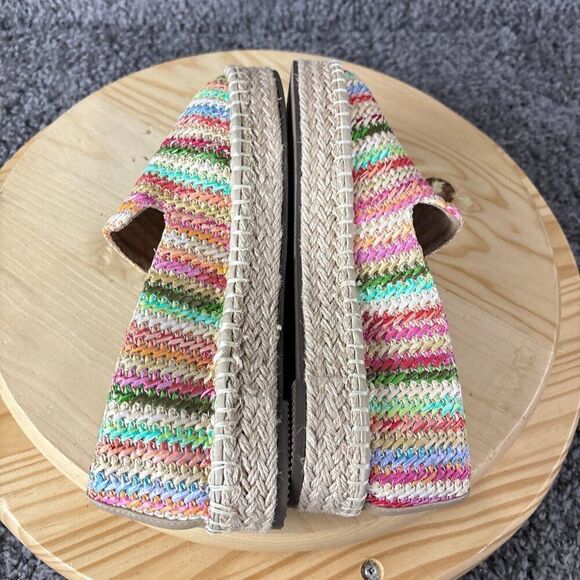 Joie Cara Raffia Espadrilles Women 7 Multicolor Slip On Shoe Comfort Flat Loafer - Picture 6 of 9